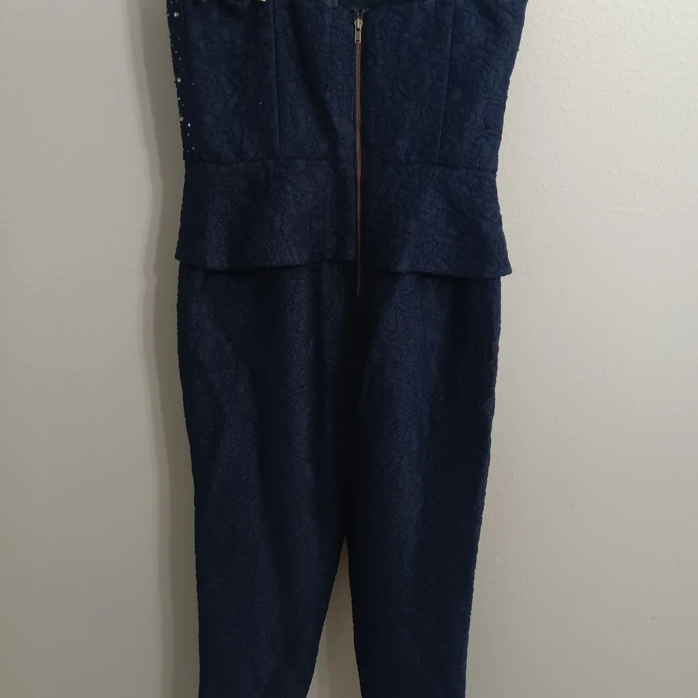 Adrianna Papell Jumpsuit Navy Blue Dress - Picture 8 of 9
